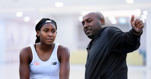 Corey Gauff father of Coco Gauff watching and guiding her tennis career