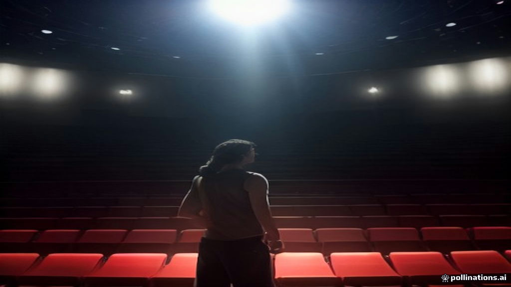 Actor performing intensely on a dimly lit theater stage