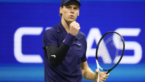 Jannik Sinner training for professional tennis