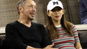 Larry Ellison portrait discussing his current wife and personal life
