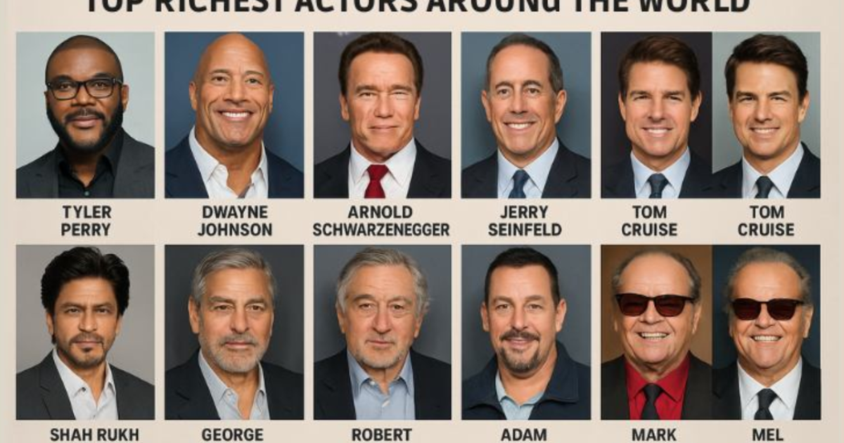 op 100 richest actors ranked by estimated net worth, featuring the world's wealthiest Hollywood and international movie stars in a celebrity collage